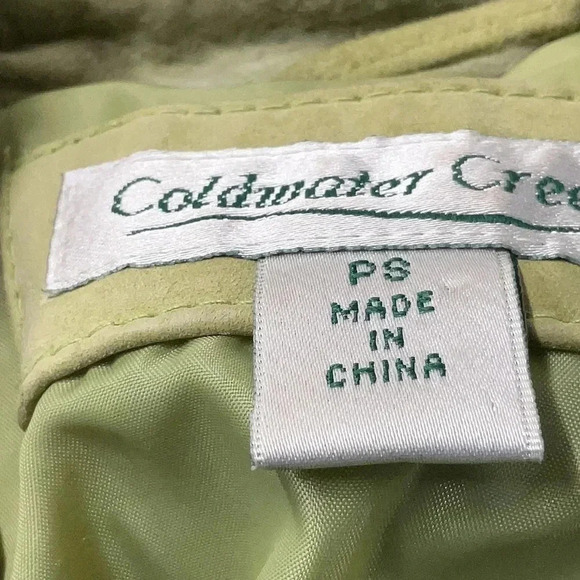 Coldwater Creek Women's 100% Suede Leather Jacket Size Petite Small Sage Green - Picture 4 of 6